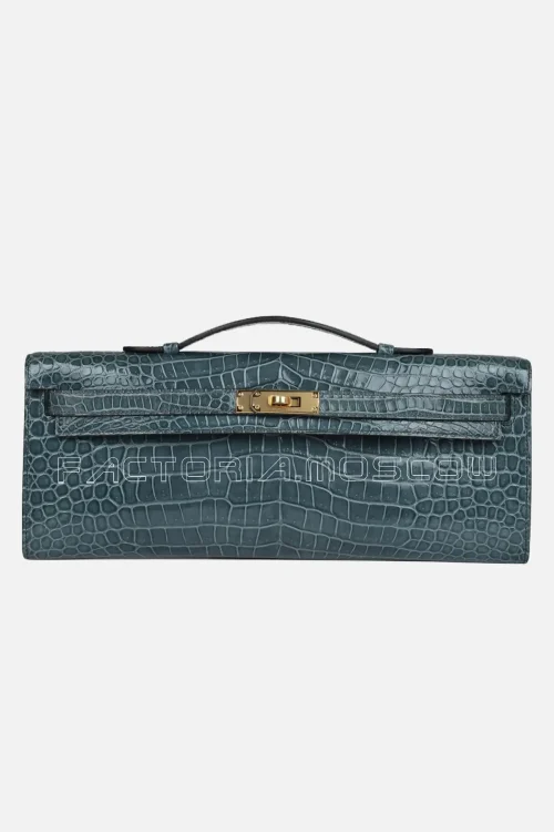 Hermès Kelly Cut Crocodile Gold Hardware