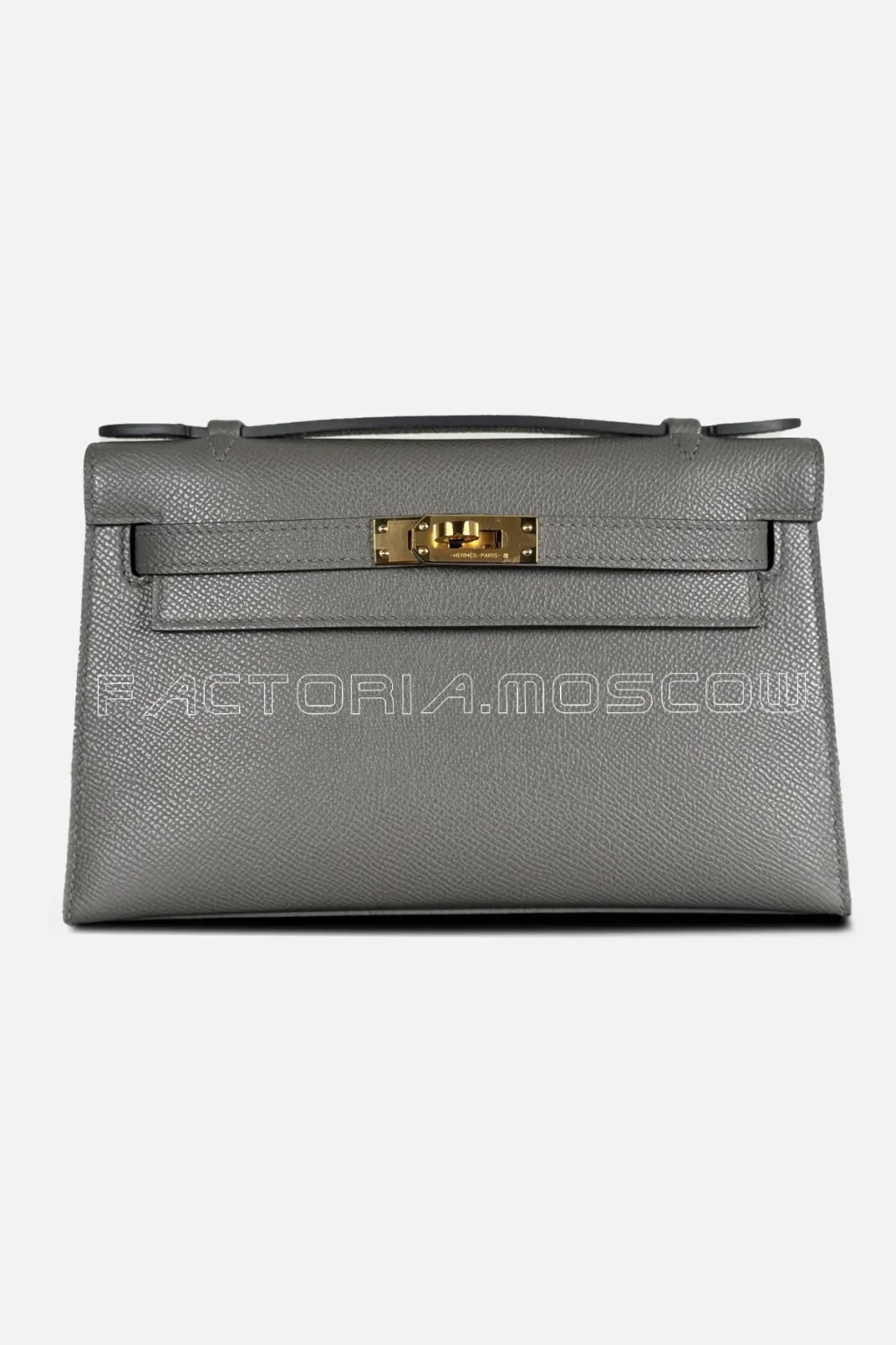 Hermes Kelly Pochette Epsom Colour Gris Meyer GHW