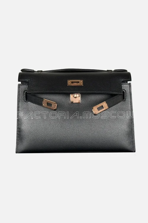Hermes Kelly Pochette Evercolor Colour Black Hardware Rghw