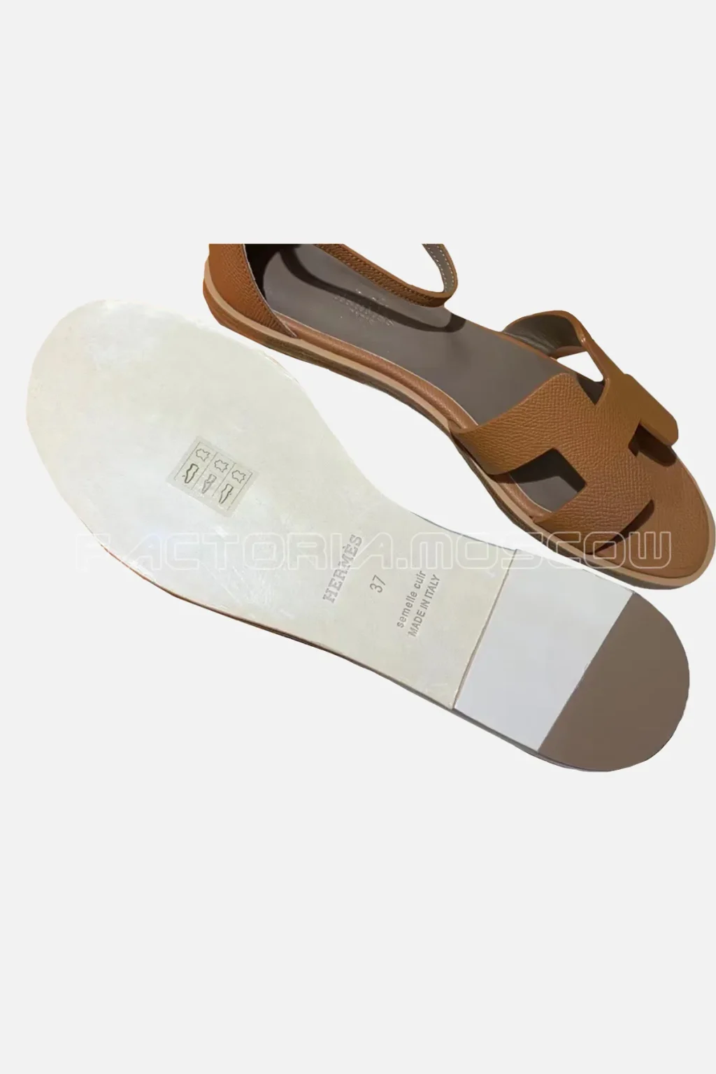 Hermes Gold Santorini Sandal Epsom leather