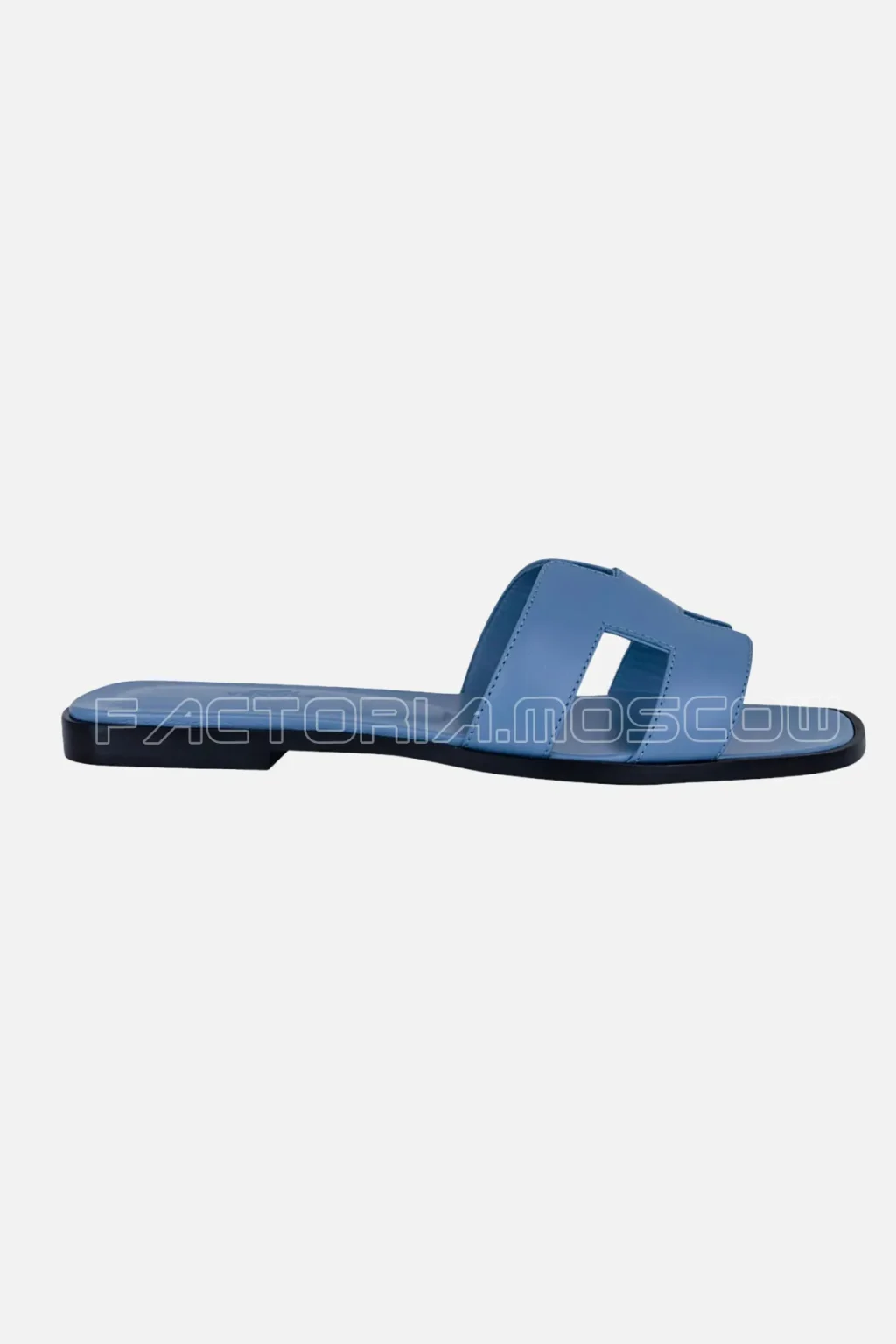 Hermes Oran Sandal Bleu Bleuet Flat Shoes