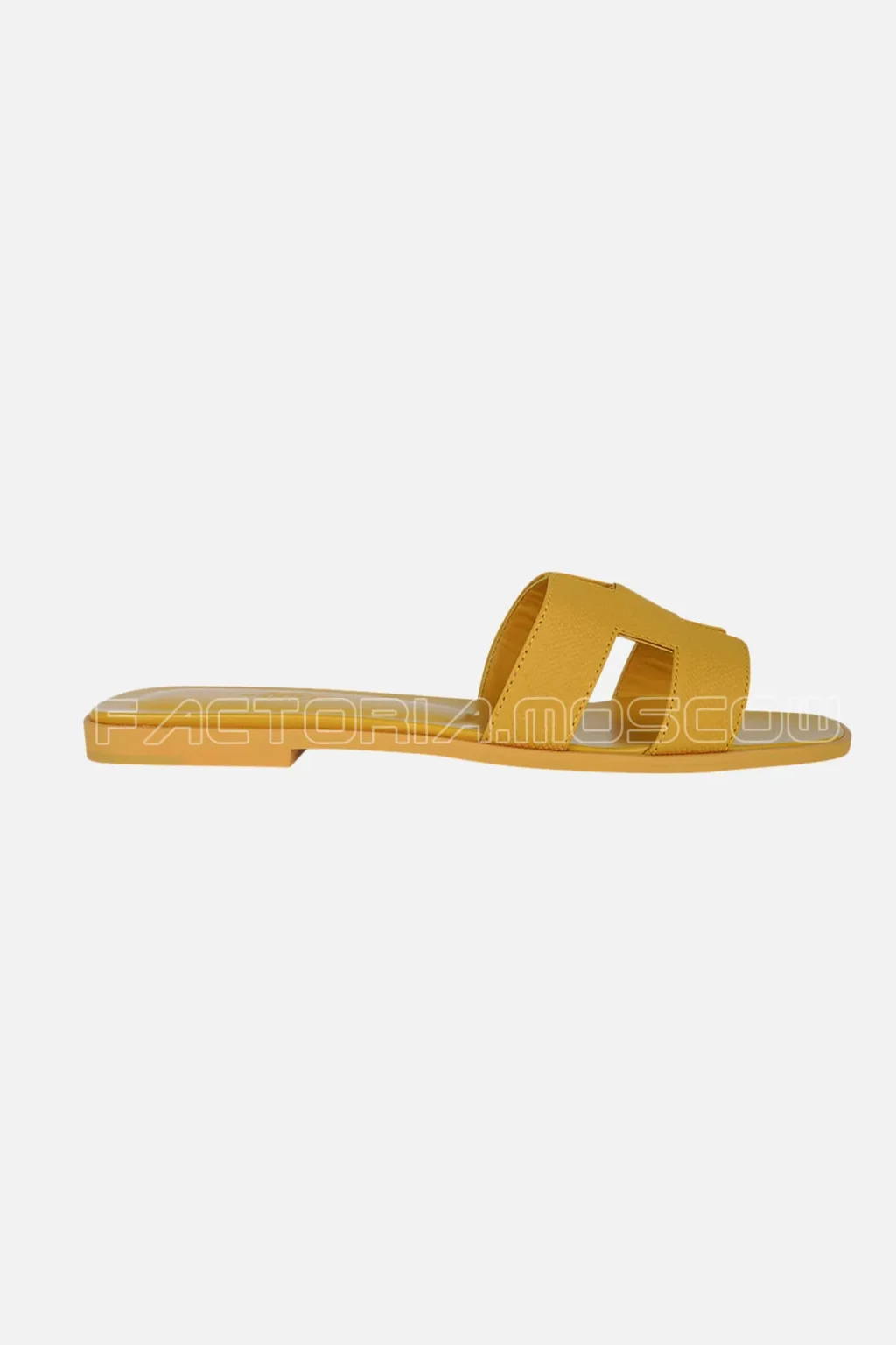 Hermes Jaune Sable Oran Sandal Epsom Leather