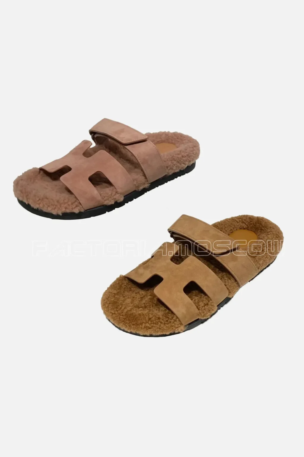 Hermes Suede Chypre Sandals Beige D'ore