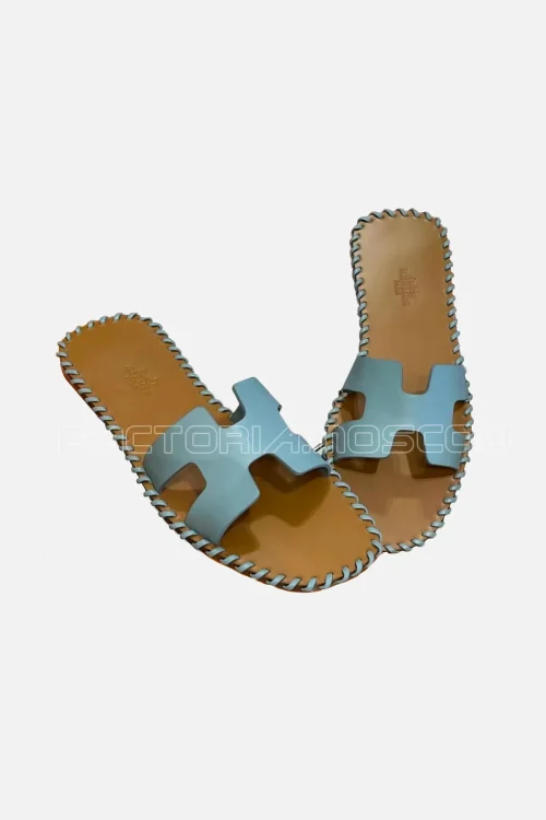 Hermes Vert D’eau Oran Sandal Flat Shoes