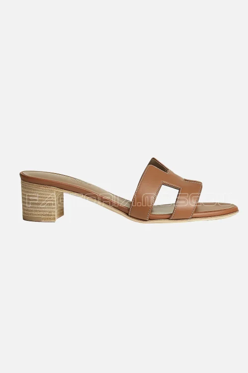 Hermes Oasis Sandal Gold Calfskin White Top Stitch
