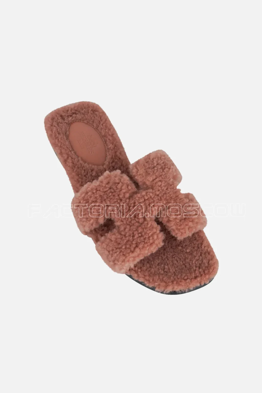 Hermes Teddy Bear Oran Rose Aube Shearling Sandal Limited Edition