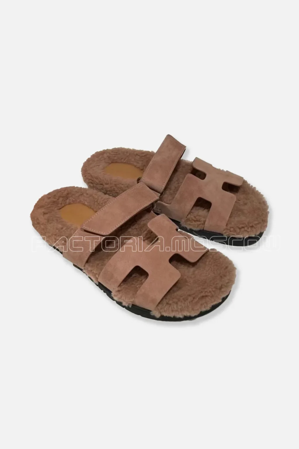 Hermes Suede Chypre Sandals Rose Aube
