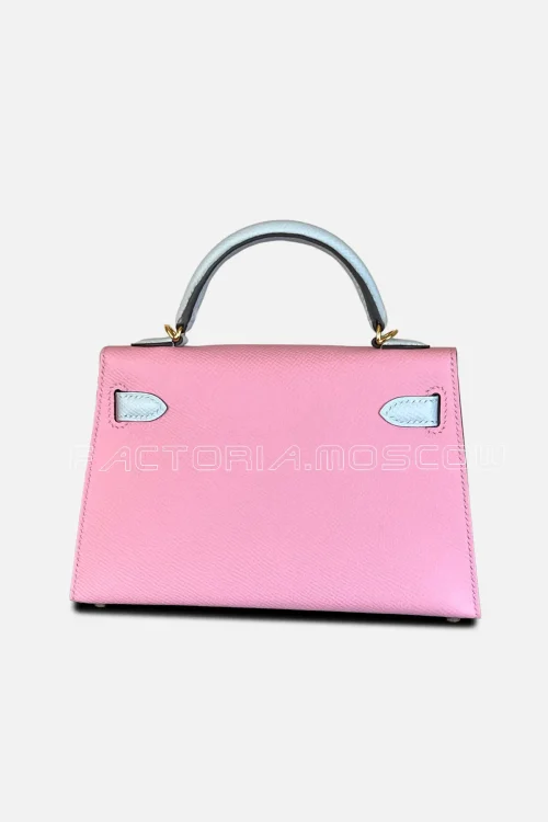 Hermes Kelly Mini 20 HSS Epsom Mauve Sylvestre/Blue Brume Hardware GHW