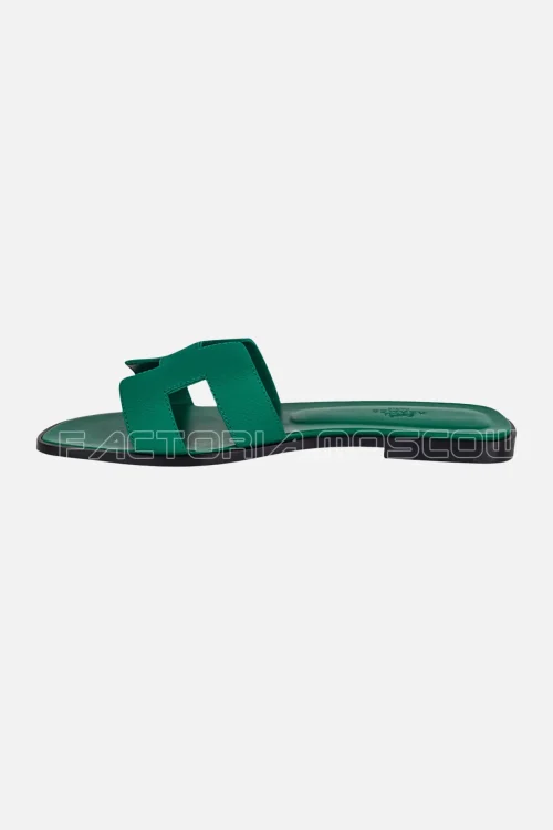 Hermes Emerald Oran Sandal Epsom Leather