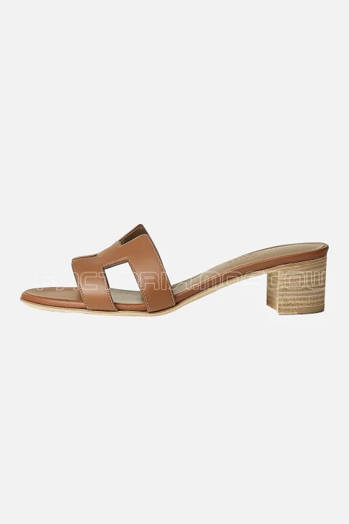 Hermes Oasis Sandal Gold Calfskin White Top Stitch
