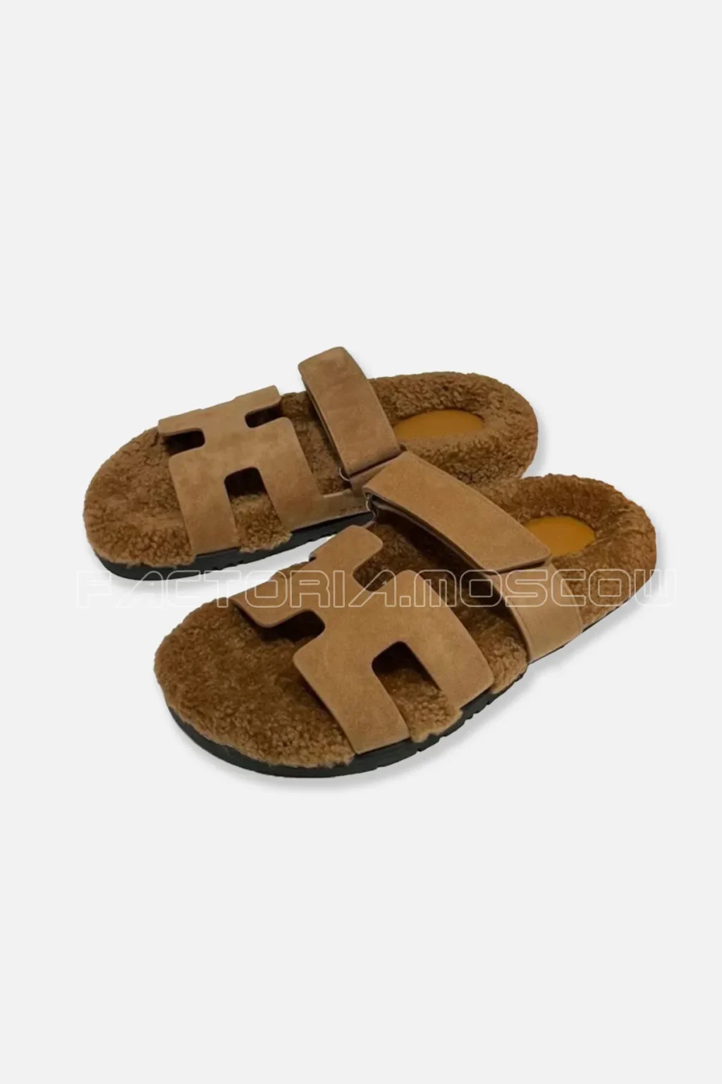 Hermes Suede Chypre Sandals Beige D'ore