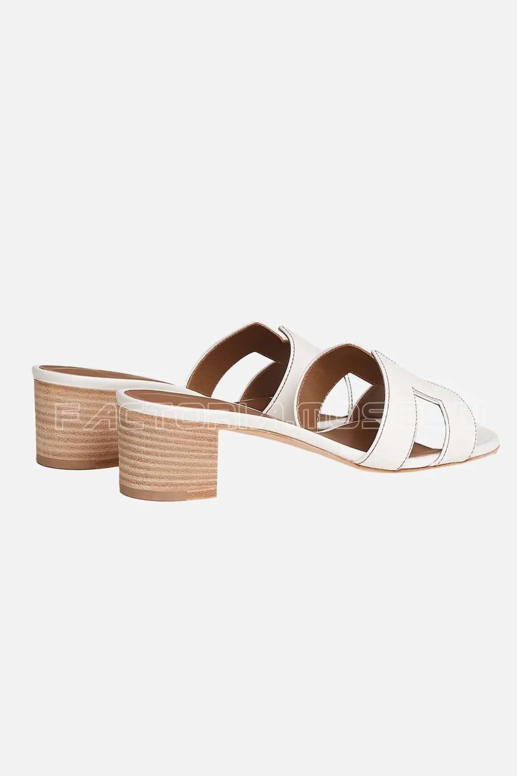 Hermes Oasis Sandal White Calfskin Havane Top Stitch