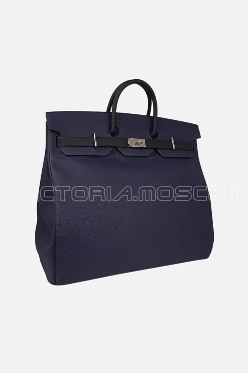 Hermes Birkin HAC 50 Bag Bi-Colour Togo Blue Nuit/Black PHW