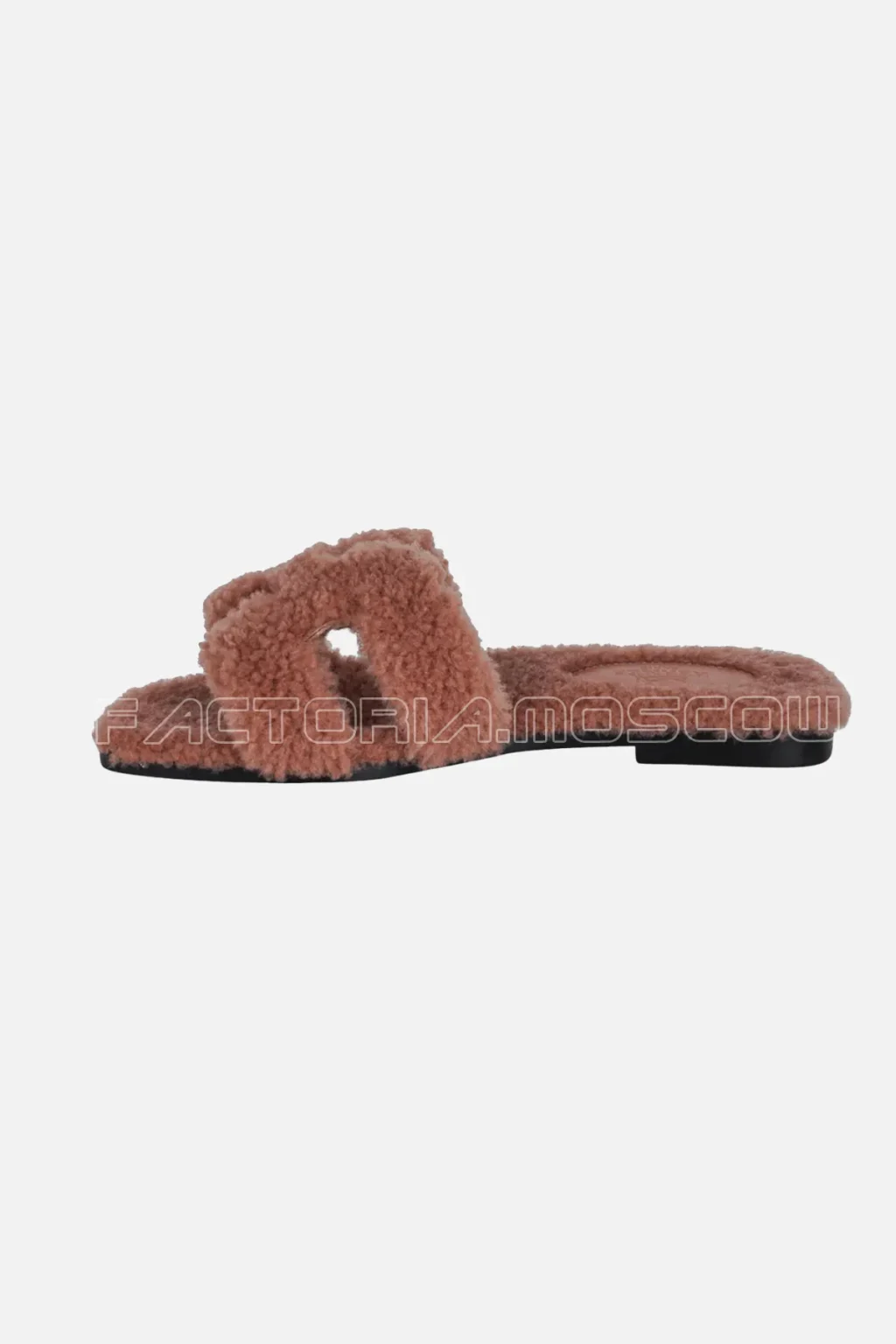 Hermes Teddy Bear Oran Rose Aube Shearling Sandal Limited Edition