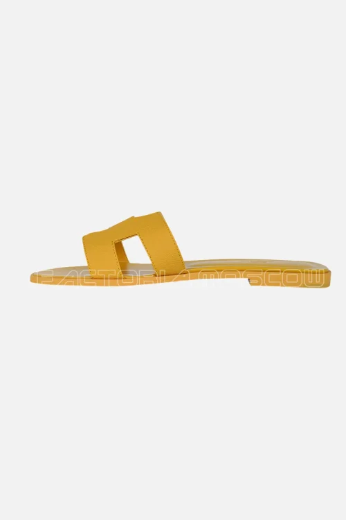 Hermes Jaune Sable Oran Sandal Epsom Leather