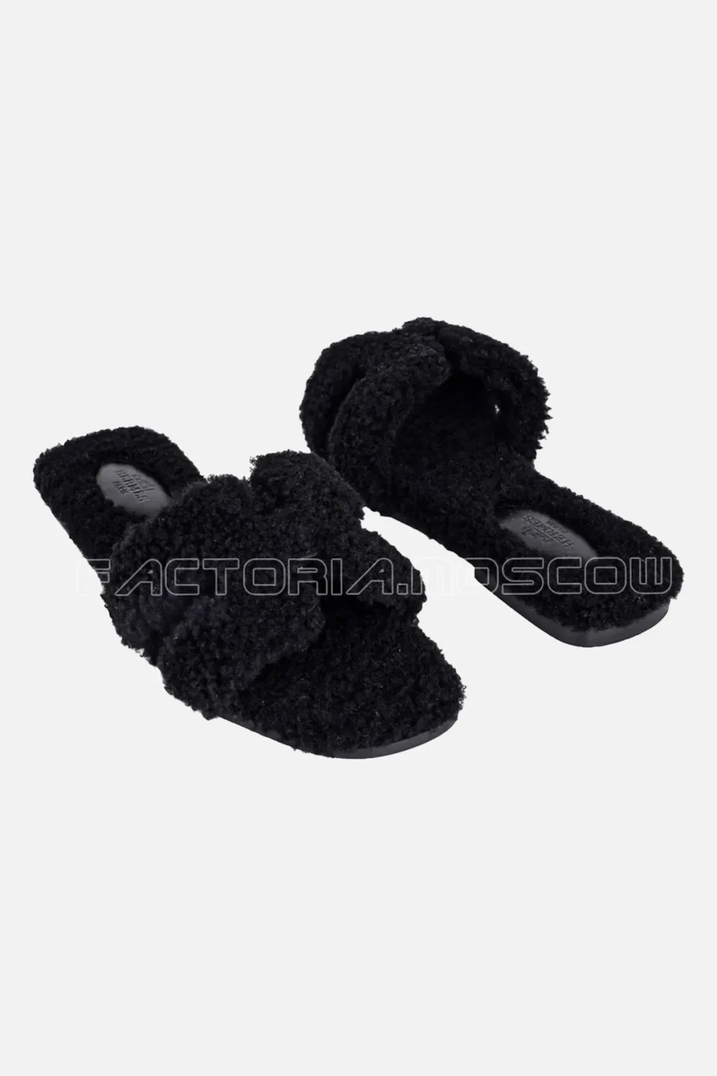 Hermes Teddy Bear Oran Sandal Black Limited Edition