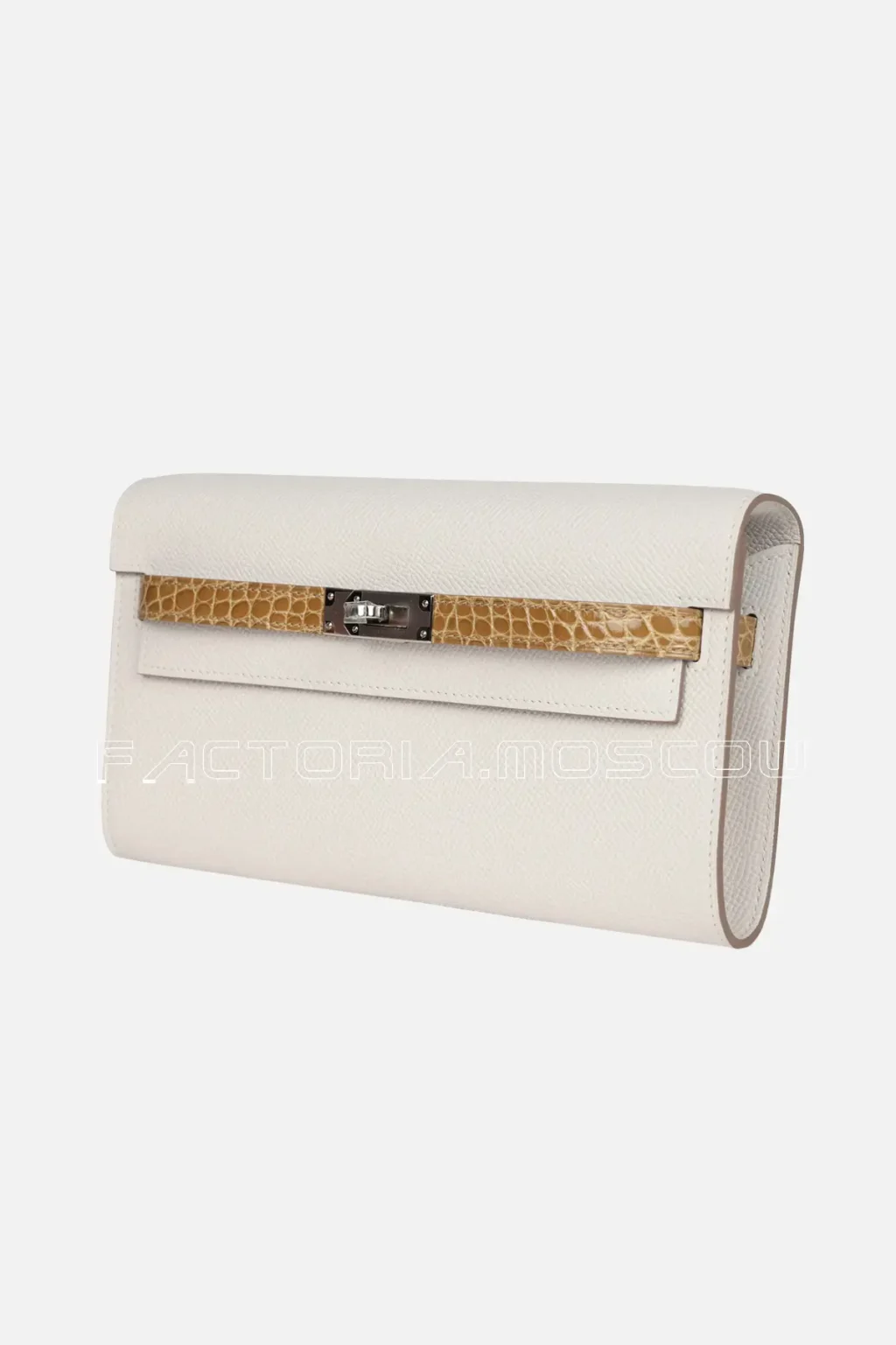 Hermès Kelly Wallet To Go Touch Gris Pale Epsom And Beige Sable Shiny Alligator PHW