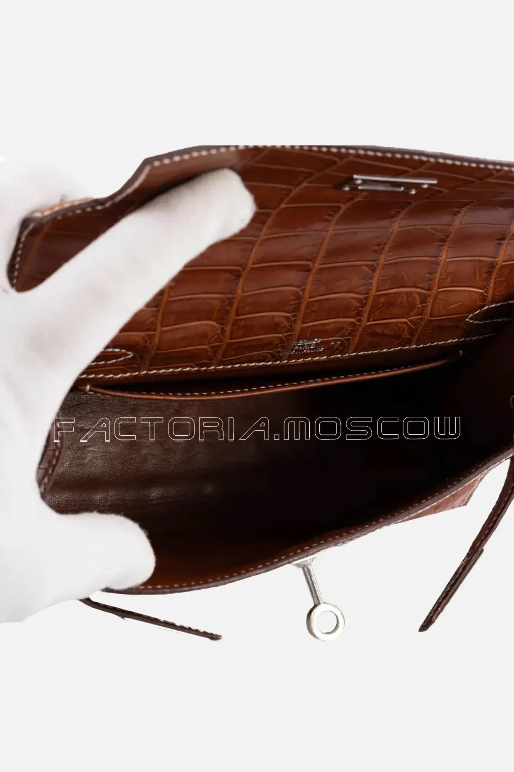 Hermes Kelly Pochette Fauve Nilo Crocodile PHW