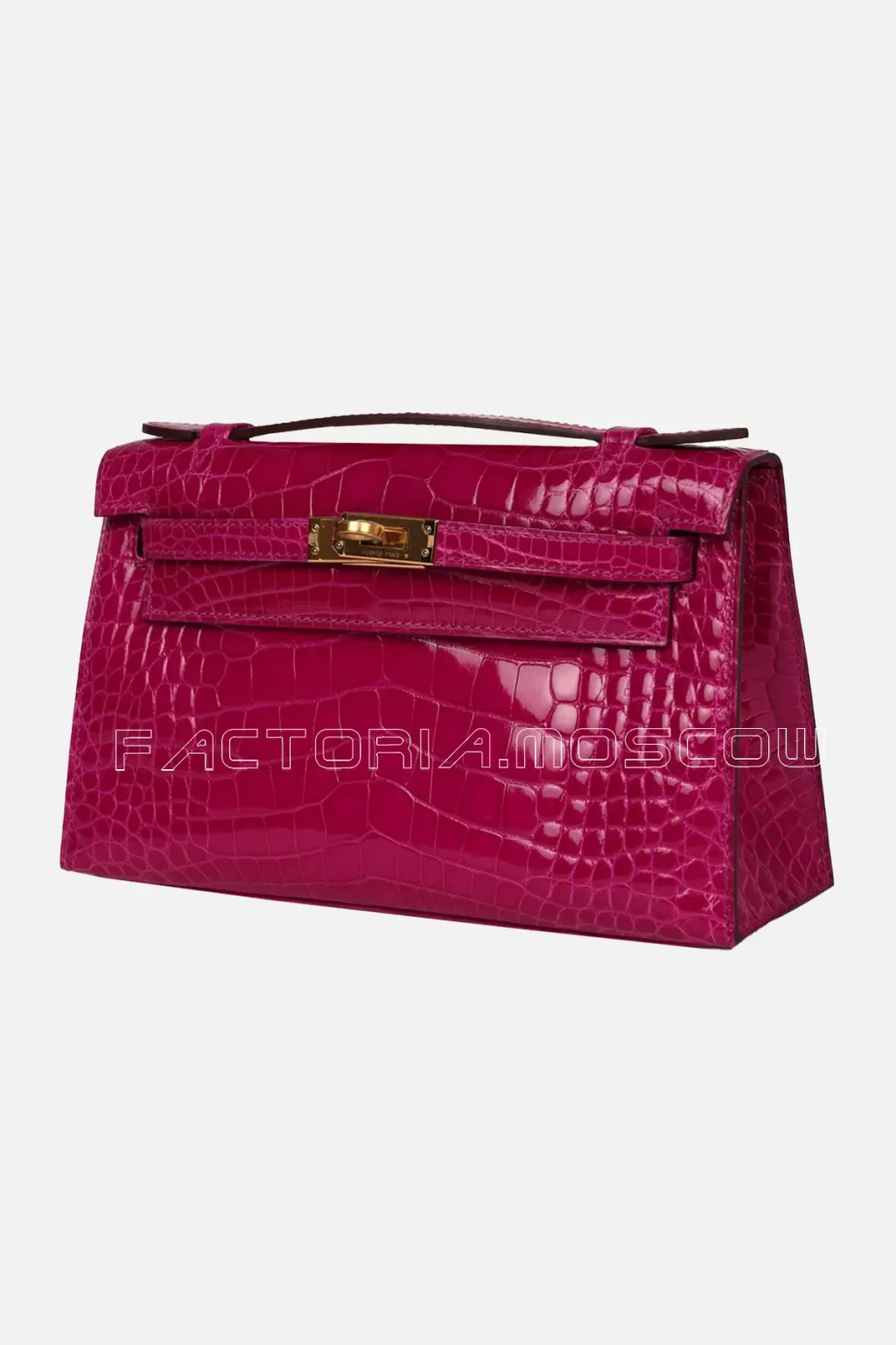 Hermes Kelly Pochette Rose Sheherazade Shiny Alligator GHW