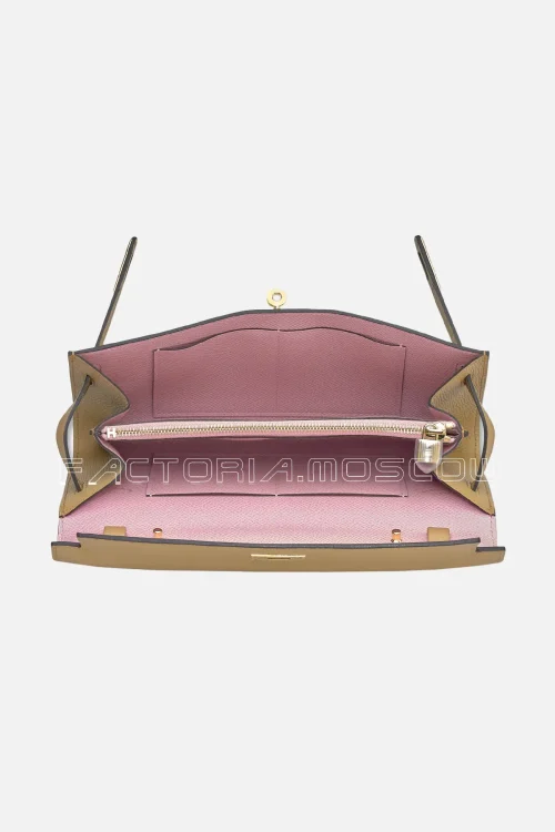 Hermes Kelly Wallet To Go Chai/Mauve Sylvestre Epsom GHW