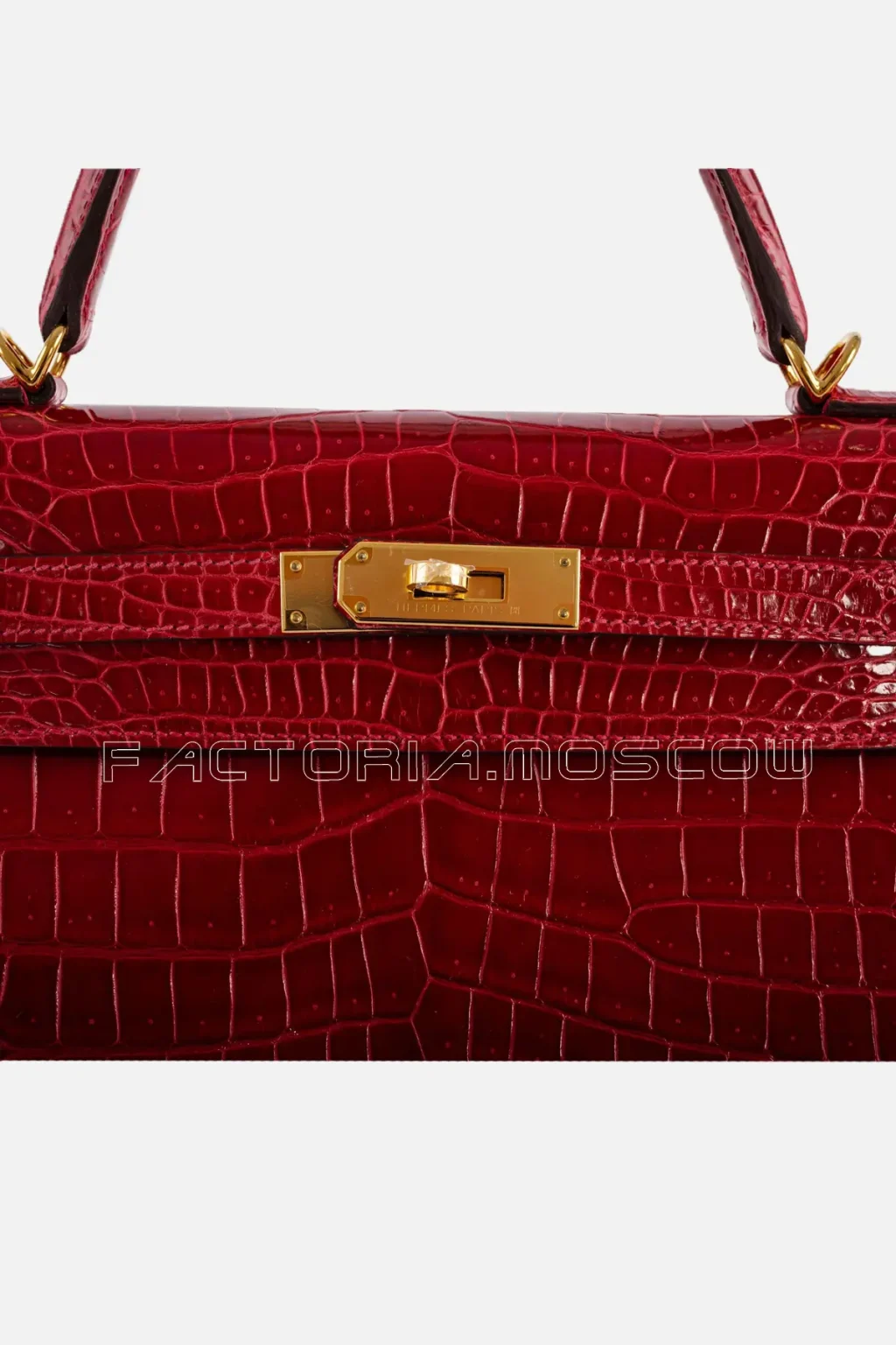 Hermes Kelly Sellier 32 Porosus Crocodile Colour Braise GHW