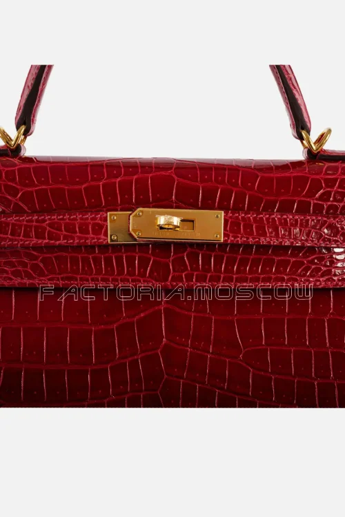 Hermes Kelly Sellier 32 Porosus Crocodile Colour Braise GHW
