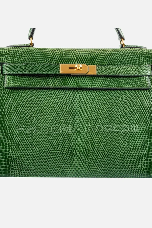 Hermes Kelly Sellier 32 Lizard Colour Vert Emerald GHW