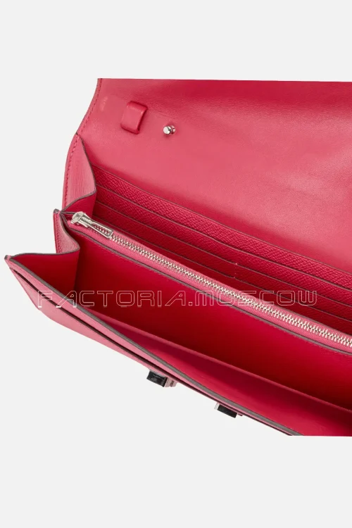 Hermès Constance To Go Wallet Rose Extreme Epsom Marquette Sable Alligator And PHW