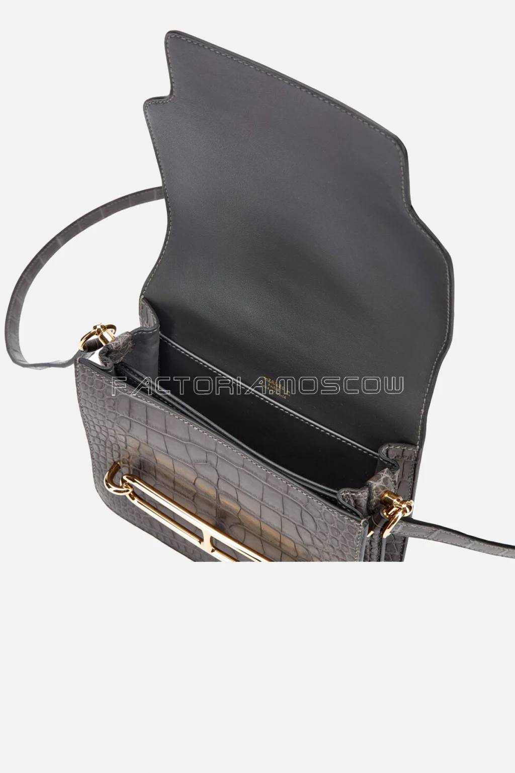 Hermès Mini Roulis 18 Graphite Matte Alligator GHW