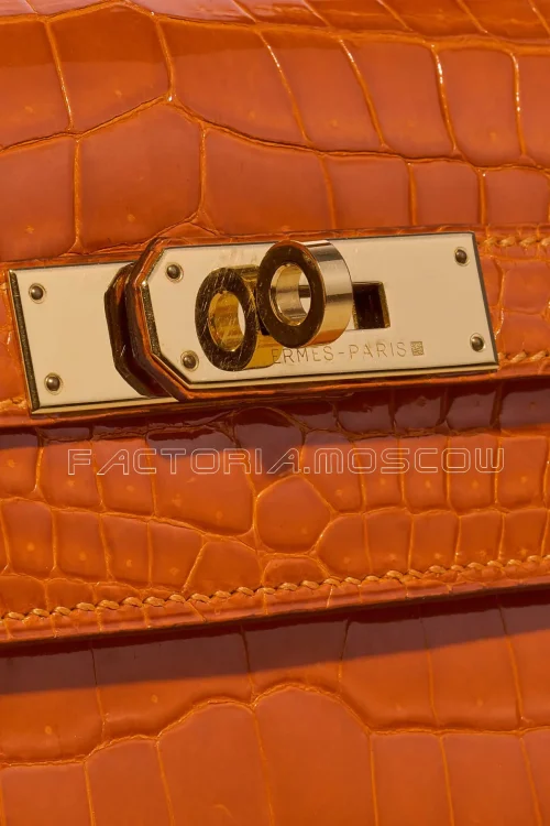 Hermès Kelly Sellier 32 Porosus Crocodile Colour Pain D'Epice GHW