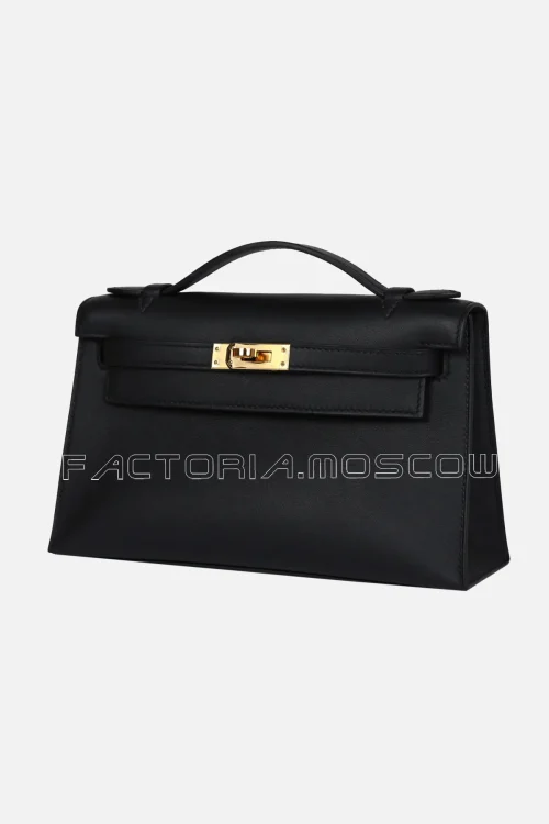 Hermès Kelly Pochette Swift Colour Black GHW