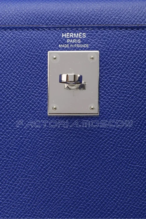 Hermes Kelly 28 Sellier Bleu Iris Ostrich GHW