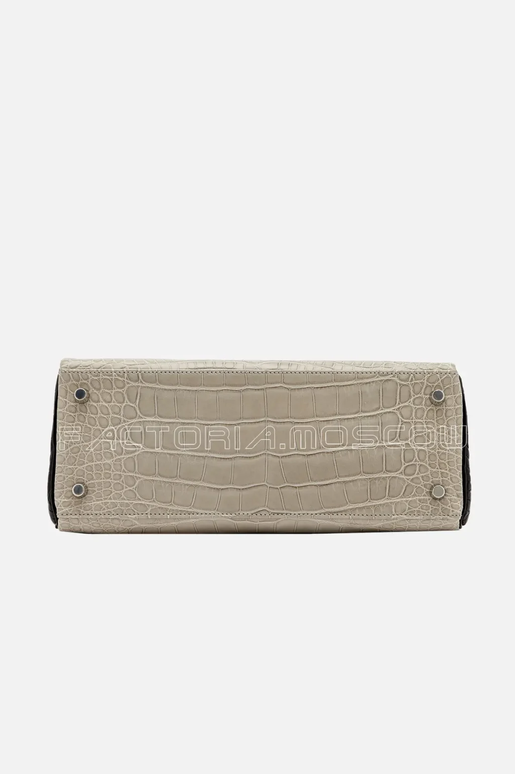 Hermès HSS Kelly Retourne 28 Gris Perle And Black Matte Alligator PHW