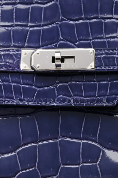 Hermes Birkin 40 Shiny Porosus Colour Bleu Electrique PHW