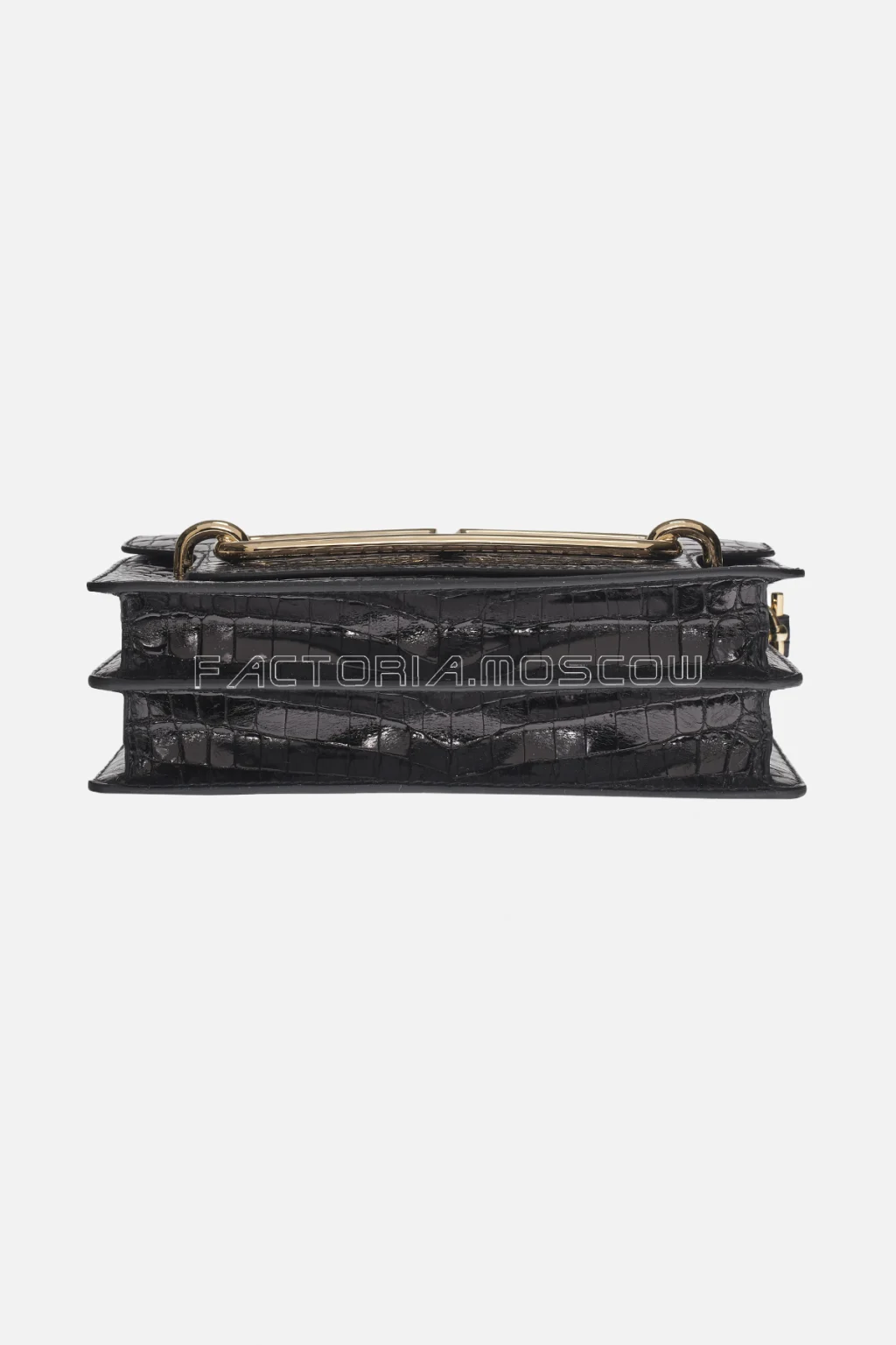 Hermes Roulis 23 Shiny Black Niloticus Crocodile GHW