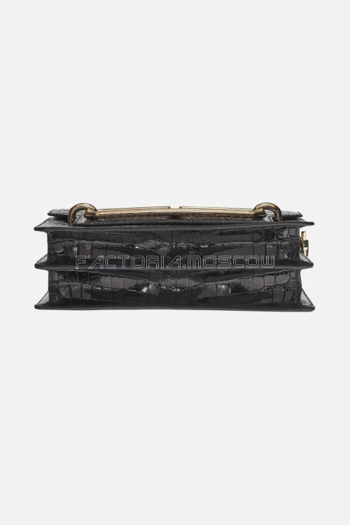 Hermes Roulis 23 Shiny Black Niloticus Crocodile GHW
