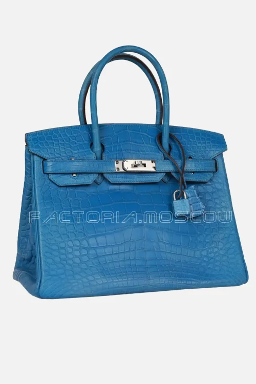 Hermès Birkin 30 Bleu Mykonos Matte Alligator PHW