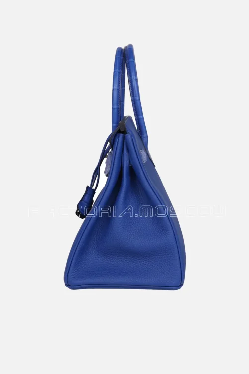 Hermès Birkin 30 Bleu Royal Matte Alligator and Togo Touch PHW