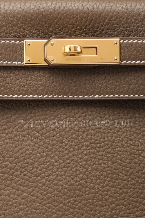 Hermes Kelly 28 Retourne Étoupe Tourillon Clemence GHW