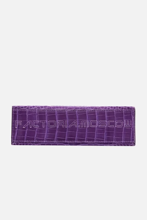 Hermès Kelly Pochette Shiny Alligator Colour Ultra Violet PHW