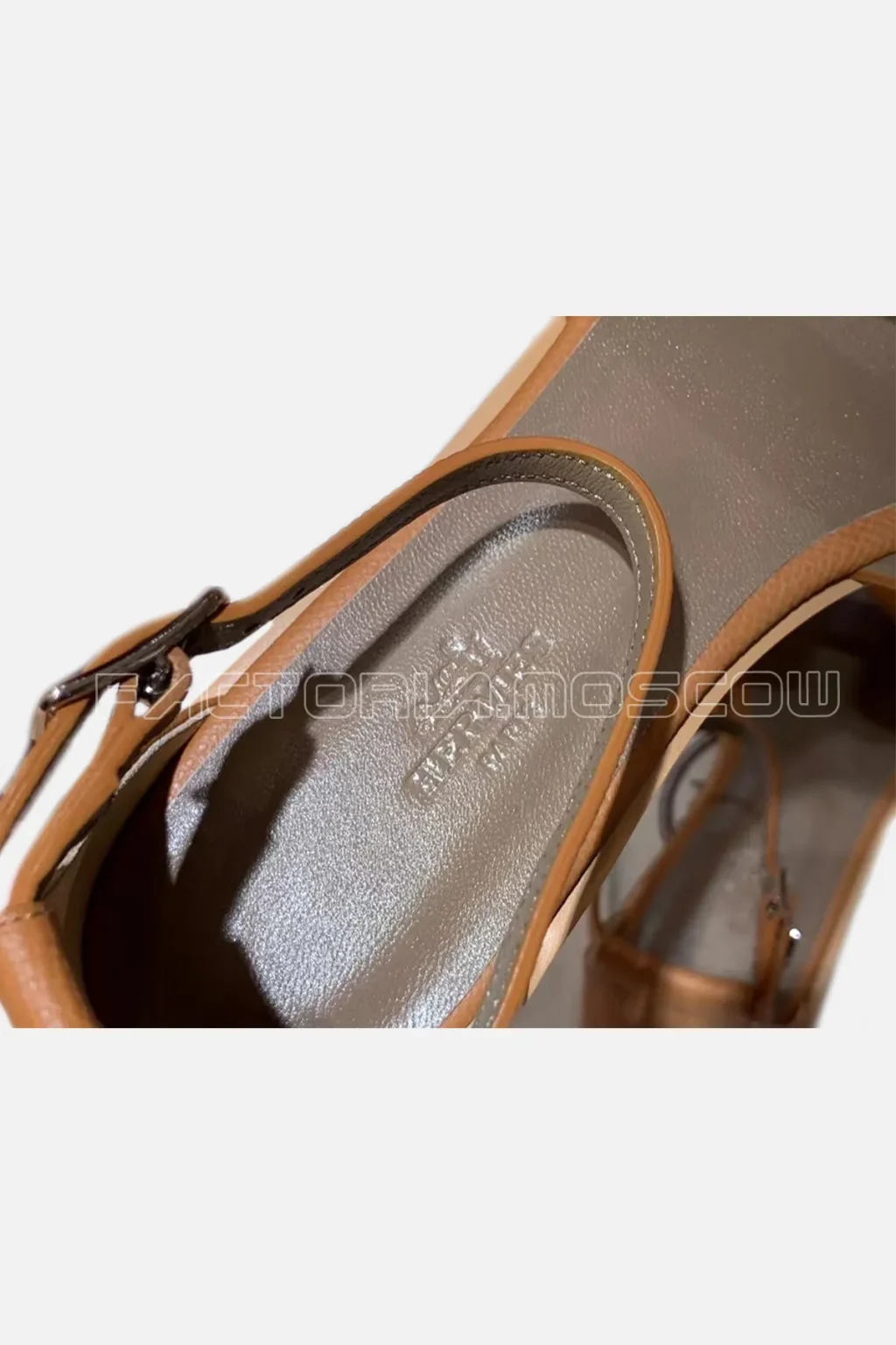 Hermes Gold Santorini Sandal Epsom leather