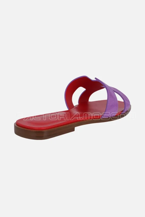 Hermes Sandal Flat Oran Parme Doblis (Suede) Ruby Red Sole