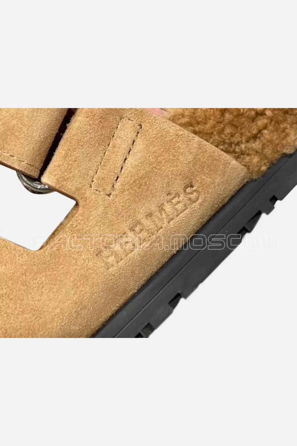 Hermes Suede Chypre Sandals Beige D'ore