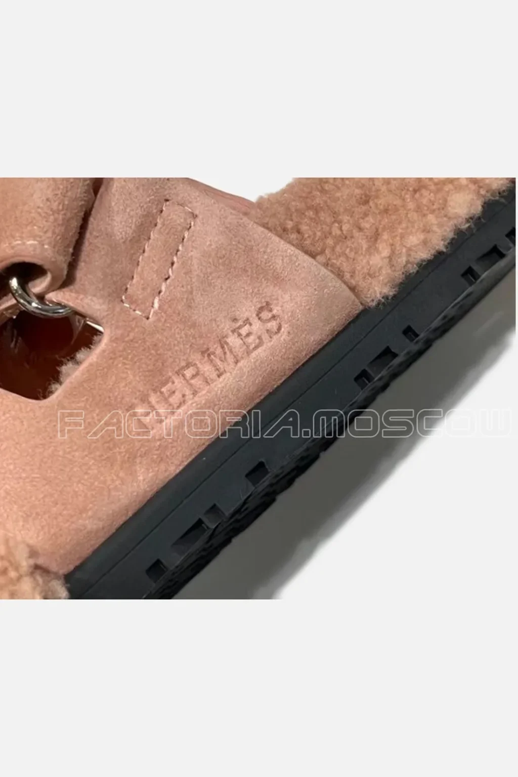 Hermes Suede Chypre Sandals Rose Aube