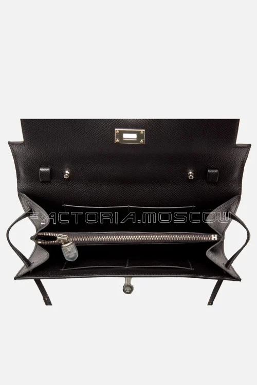 Hermès Kelly To Go Wallet Black Epsom PHW