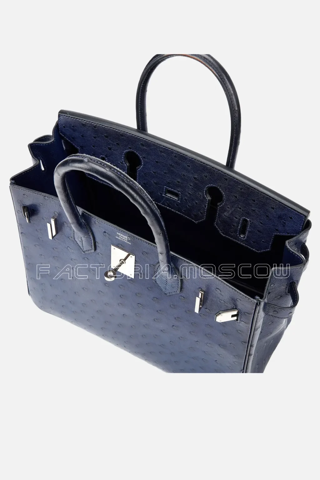 Hermes Birkin 30 Bleu Iris Ostrich PHW