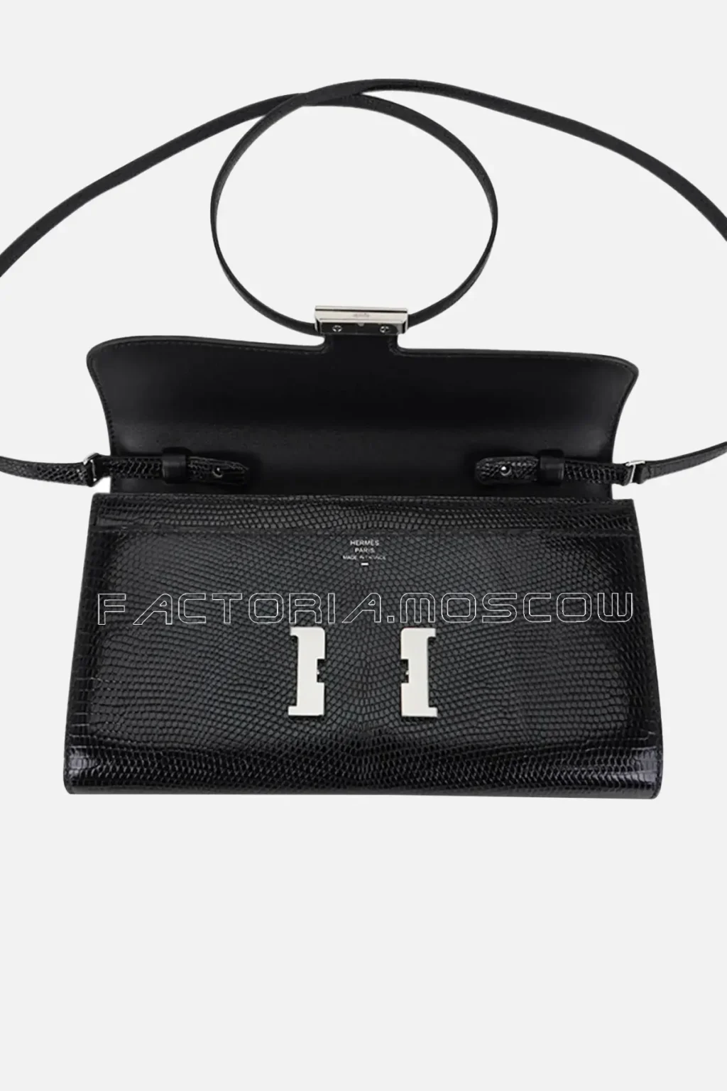 Hermès Constance Long To Go Wallet Black Lizard PHW