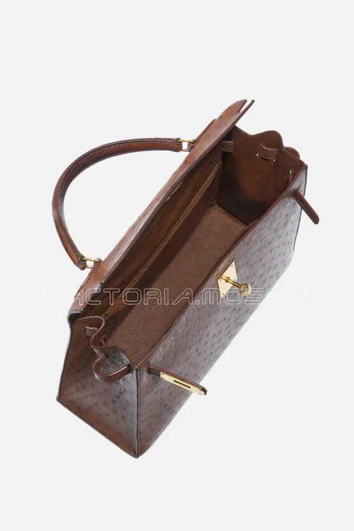 Hermès Kelly Sellier 32 Ostrich Colour Marron GHW
