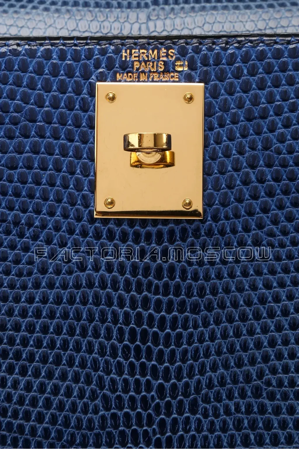 Hermes Kelly 28 Sellier Bleu Sapphire Lizard GHW