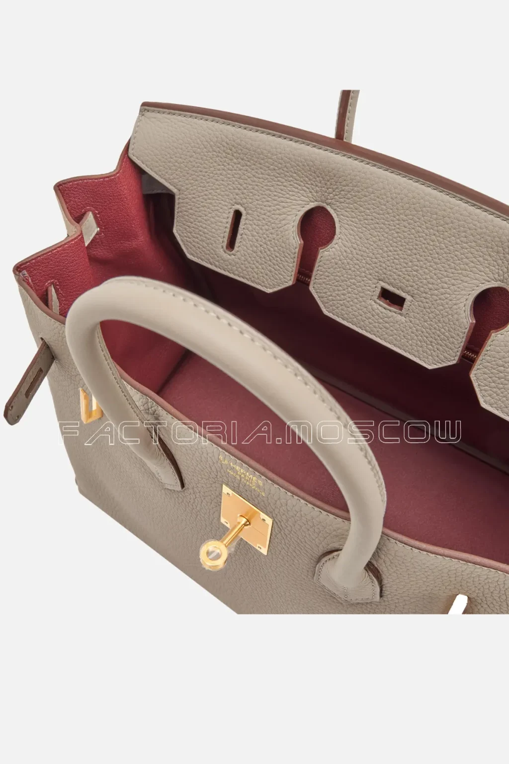 Hermès HSS Birkin 35 Togo Colour Gris Tourterelle And Bordeaux Brushed GHW